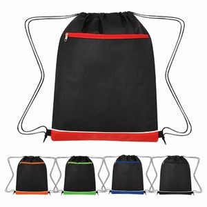 210D Polyester Drawstring Bag With Zipper