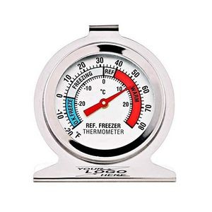 Stainless steel refrigerator thermometer