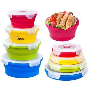 4-Piece Round Foldable Silicone Food Container