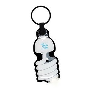 LED Light Up Keychain - Spiral Light Bulb
