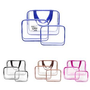 3 Pieces Clear PVC Cosmetic Bags