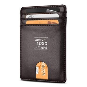 Compact PU Leather RFID-Blocking Wallet and Credit Card Holder
