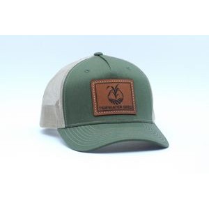 Richardson 112FP Five Panel Trucker Hat with Leather Patch