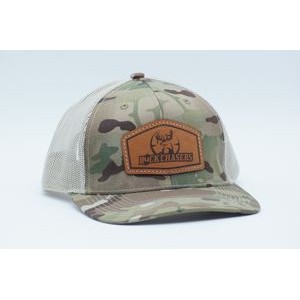 Outdoor Cap OC771CAMO Camo Premium Modern Structured Trucker Cap with Leather Patch
