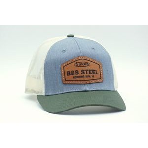 Richardson 115 Low-Profile Structured Trucker Hat with Leather Patch