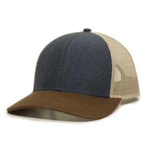 Outdoor Cap OC770 Premium Low Profile Structured Trucker Cap with Leather Patch