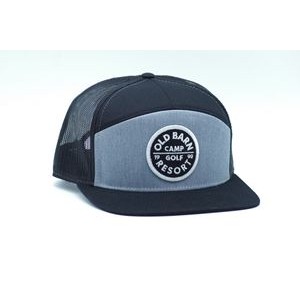 Richardson 168 7-Panel Flatbill Trucker Hat with Embroidered Patch