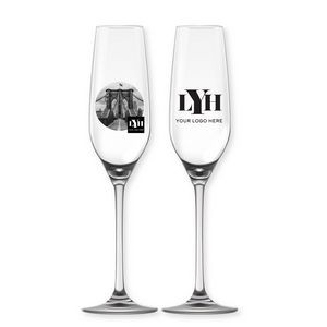 Your Logo Here & Design 2 Piece Stemmed Champagne Lead-Free, European Crystal