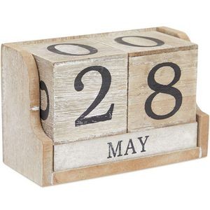 Wooden Creative Office Perpetual Desk Calendar Blocks