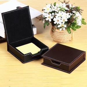 Business Sticky Note Holder PU Leather Memo Dispenser