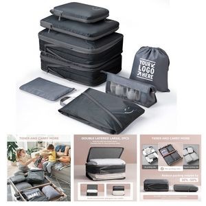 8Pcs Rip Resistant Packing Compression Cube Bags Ultralight Large Luggage Organizers