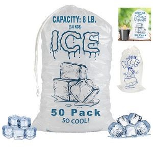 8 Lbs Drawstring Plastic Ice Bag