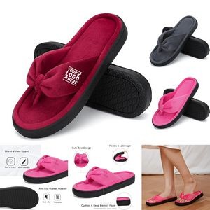 Breathable Women's House Slippers Memory Foam Flip Flops Thong Indoor Shoes