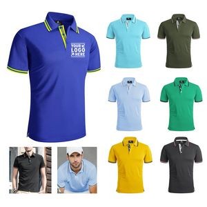 Men's Short Sleeve Breathable Athletic Golf Polo T-Shirt