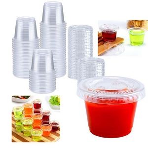 1 Oz Disposable Transparent Cup with Lid