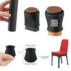 Extra Large Silicone Fit 1.9''-2.7'' Furniture Chair Leg Cap Floor Protector with Felt