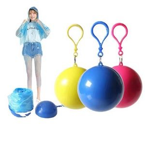 Disposable Clear Raincoat Ball With Keychain