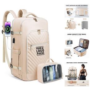 Personal Item 40L Travel Backpack Waterproof Large TSA 17inch Laptop Daypack with 3 Packing Cubes