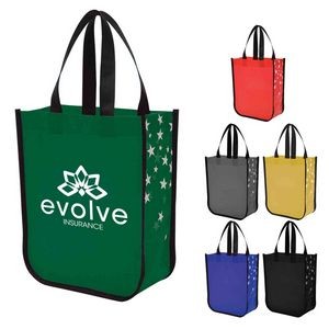 Contrast Color Shopping Tote Bag
