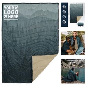 2 in 1 Extra Large Thick Warm Throw Sherpa Fleece Outdoor Camp Blanket Puffy Ultralight Soft Poncho