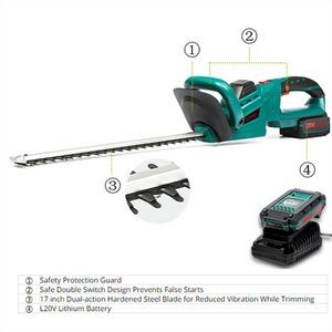 Battery Powered Cordless Hedge Trimmer with Brushless Motor