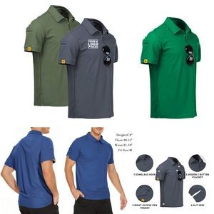 Moisture Wicking Golf Athletic Collared Tennis Mens Short Sleeve Polo T-Shirt Tops