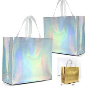 Non-woven Reusable Gift Bags With Glossy Gold Finish