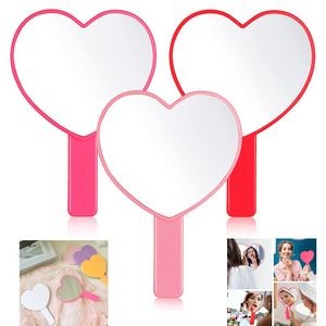 Heart Shape Cosmetic Mirror with Handle
