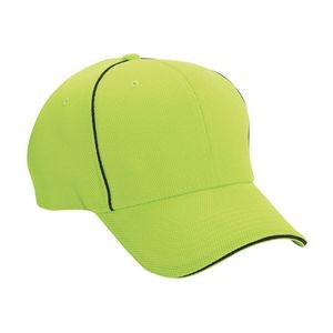 6-Panel Structured 100% Poly High Performance Cool-Off Fabric W/ Contrast Piping & Matching Sandwich