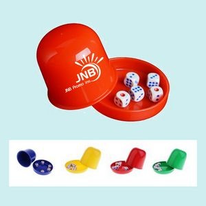Set of Plastic Dice with Cup