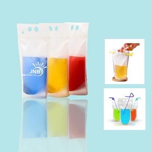 Clear Juice Pouch with Built-in Straw