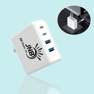 Foldable Travel Quick Charger with Four Port Plug