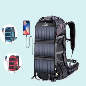68L Solar-Powered Hiking Backpack with 20W Solar Charger