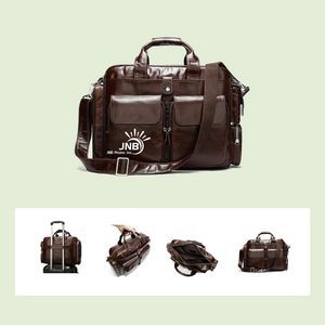 Authentic Leather Sports Gym Duffle Travel Bag