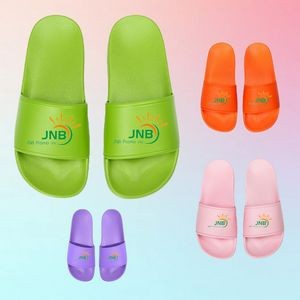 Unisex PVC Pure Color Non-slip Summer Bathroom Travel Slippers