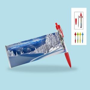 Click Ballpoint Pen with Transparent Body and Banner
