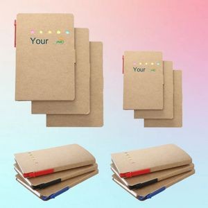 Eco-Friendly Notepad with Flag and Sticky Notes, Ballpoint Pen Complete Set