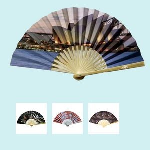 Exquisite Double Sided Full Color Bamboo Hand Fan for Cooling Elegance