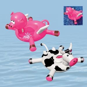 Inflatable Cow-Shaped Pool Float