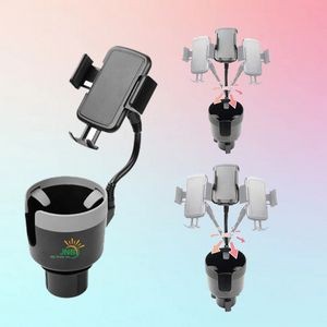2 In 1 Universal 360 Degree Rotation Car Cup Holder Extender with Cell Phone Stand