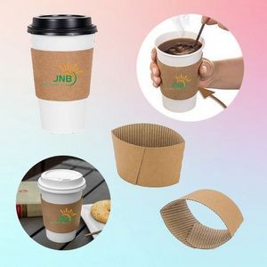 12/16 Oz. Eco Friendly Craft Paper Coffee Cup Sleeves Beverage Wrap