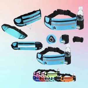Unisex Sports Reflective Fanny Pack With Water Bottle Holder & Phone Carrier