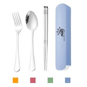 3 In 1 Stainless Steel Travel Cutlery Set