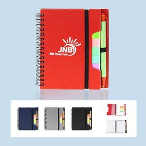 Spiral Notepad with Pen and Sticky Flags