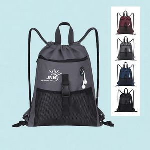 Drawstring Backpack with Built-in USB Port