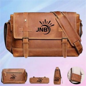 Rustic Elegance Leather Messenger Briefcase