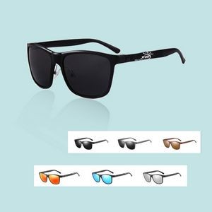 Polarized Aviator Sunglasses with Square Frame