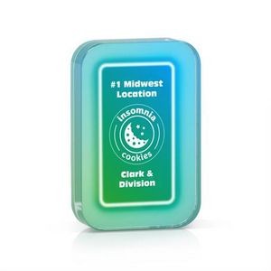 Rounded Acrylic Highlighter Award, Large, Blue-Green Gradient
