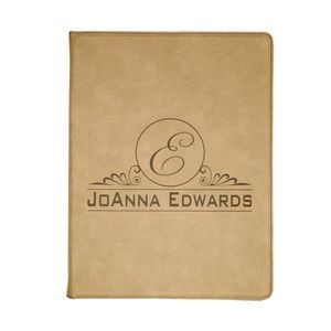Leatherette Portfolio with Notepad (lrg) - Light Brown
