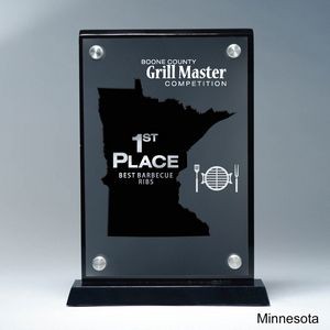 Frosted Lucite MN State Cutout on Risers Award